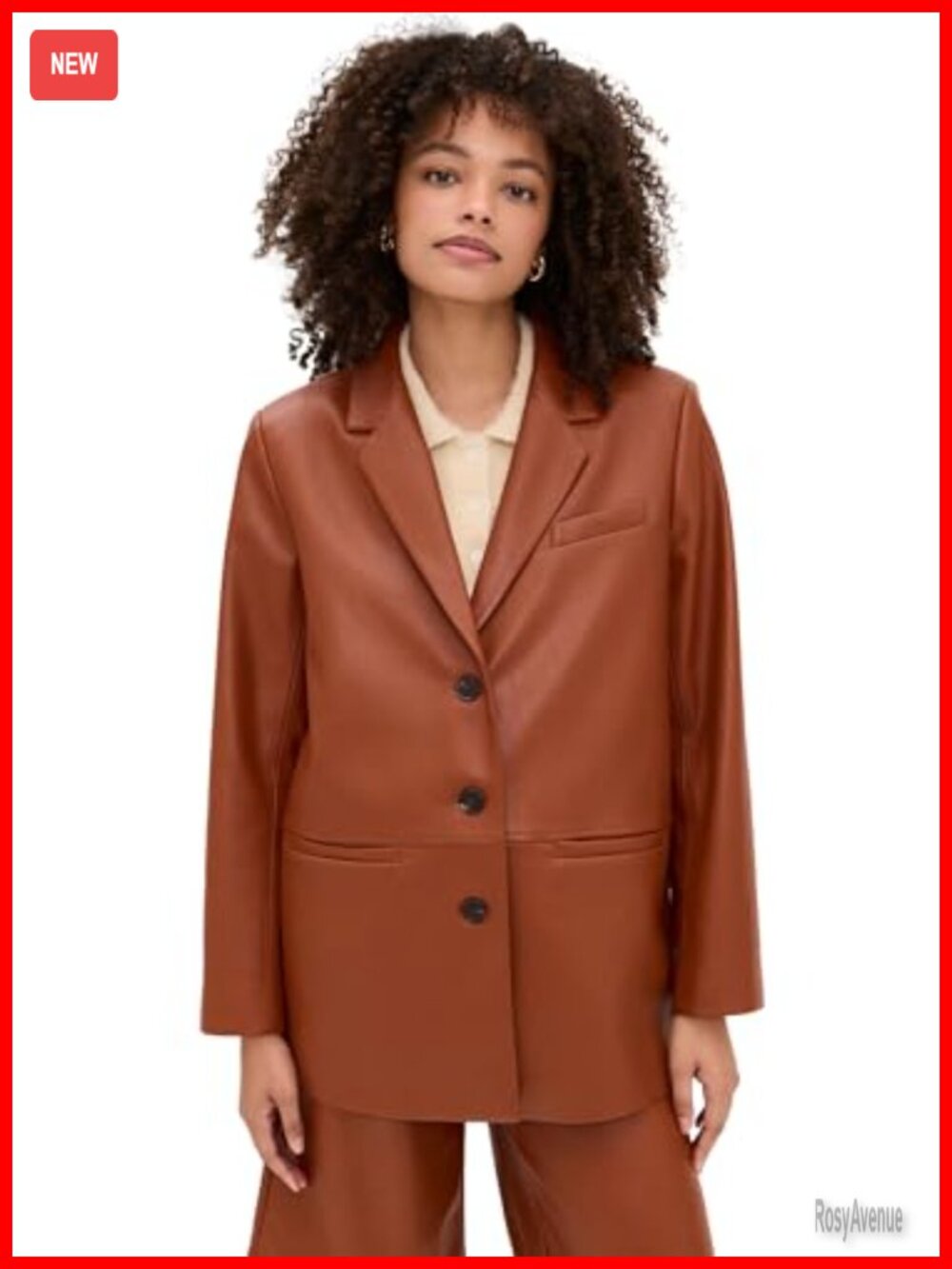 Faux Leather Blazer Minimalist Business Casual Blazer